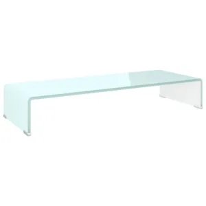 Podstawka pod monitor / TV, zielone szkło, 80x30x13 cm