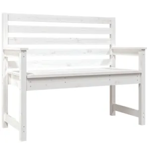 Ławka ogrodowa, biała, 109x48x91,5 cm, lite drewno sosnowe