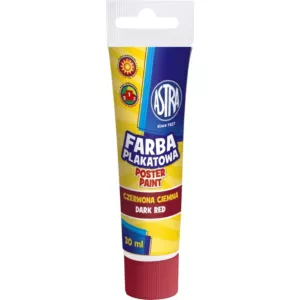 Farba plakatowa Astra tuba 30 ml - czerwona ciemna