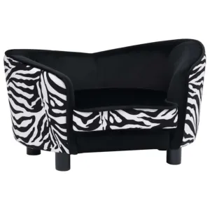 Sofa dla psa, czarna, 68x38x38 cm, pluszowa