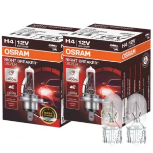 Mocne żarówki H4 OSRAM Night Breaker Silver + W5W