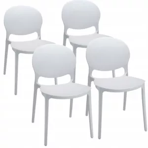 4 x Krzesło JUSTIN białe