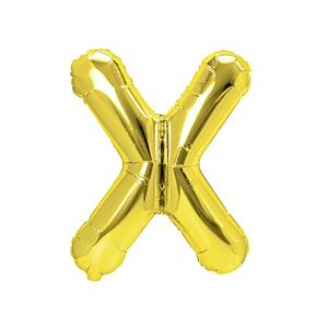 Balon foliowy „litera X”, złota, 40 cm [balon na powietrze]