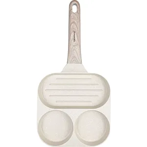 PATELNIA MARMURKOWA 3 W 1 DO JAJEK NALEŚNIKÓW PLACKÓW GRILL KLAUSBERG KB-7818 BEŻOWA