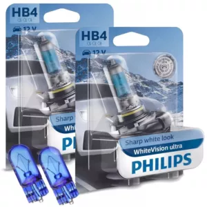 Białe żarówki HB4 PHILIPS White Vision 4200K + W5W