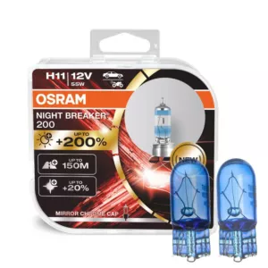 Mocne żarówki H11 OSRAM Night Breaker +200% + W5W
