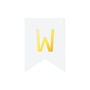 Baner DIY, 16 cm, biały, literka "W" [stwórz swój napis na imprezę,dekoracja]