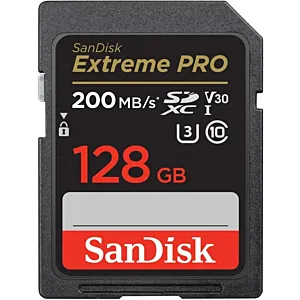 KARTA SANDISK EXTREME PRO SDXC 128GB 200/90 MB/s C10 V30 UHS-I U3