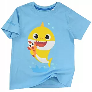 BABY SHARK BLUZKA T-SHIRT bawełna KRÓTKI RĘKAW chłopięca BŁĘKIT 110 R803E