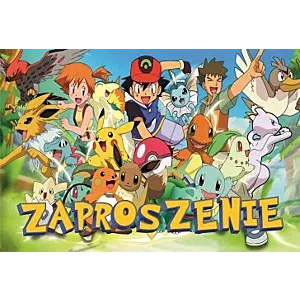 Zaproszenie Zaproszenia Na Urodziny Pokemony 150mm x 100mm 1szt + koperta