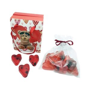 Mini mydełka czerwone serca płatki róż w torebce 10 szt Walentynki Dzień Kobiet
