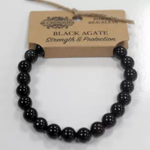 Bransoletka Mocy - AGAT CZARNY Black Agate