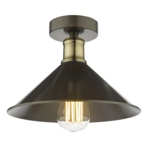 Lampa sufitowa Jalen 1 Light Flush Graphite Antique Brass