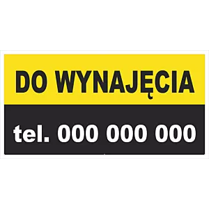 Baner Reklamowy Solidny 1m x 0,5m Wynajmę Do Wynajęcia