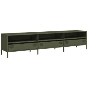 Szafka RTV, oliwkowa, 202x39x43,5 cm, stal walcowana na zimno