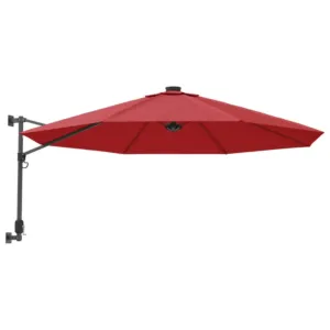 Ścienny parasol ogrodowy, czerwony, 290 cm