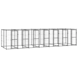 Kojec zewnętrzny dla psa, stalowy, 16,94 m²