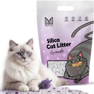 Żwirek silikonowy dla kota lawendowy Mersjo Lavender 3,8L
