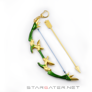 Łuk Golden Green Bow | Metal | 17 cm | Brelok | Genshin Impact