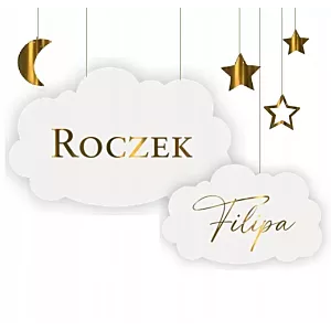 ROCZEK baner CHMURKA girlanda zawieszka + IMIĘ