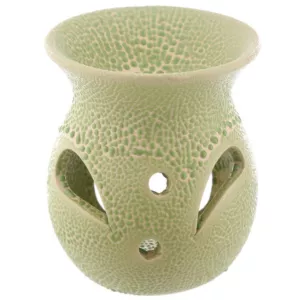 Kominek Zapachowy Mały Ceramiczny  -Piękny  Teksturowany  zielony