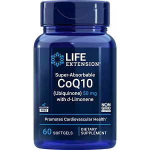 LIFE EXTENSION Koenzym Q10 Ubichinon 50 mg + D-Limonen 100 mg (60 kaps.)