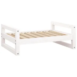 Legowisko dla psa, białe, 75,5x55,5x28 cm, lite drewno sosnowe