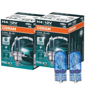 Białe żarówki H4 OSRAM Cool Blue Intense + W5W