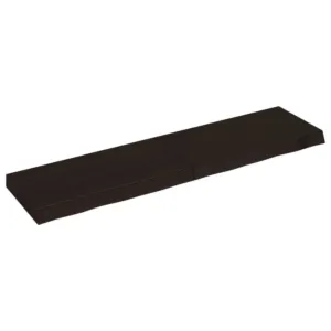 Półka, ciemnobrązowa, 120x30x(2-6) cm, wykończone drewno dębowe