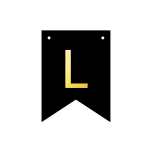Baner DIY, 16 cm, czarny, literka "L" [stwórz swój napis na imprezę,dekoracja]