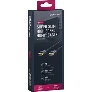 CLICKTRONIC Kabel HDMI 2.0 4K 60Hz Super Slim 2m