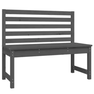 Ławka ogrodowa, szara, 109 cm, lite drewno sosnowe
