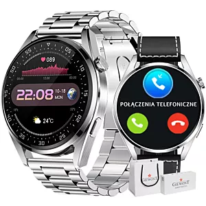 Smartwatch Giewont Vertex SmartCall GW450-5 Silver/Carbon Leather