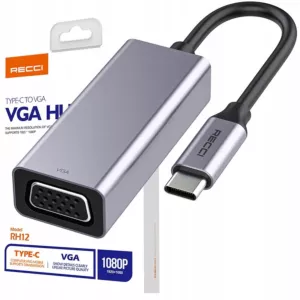 ADAPTER PRZEJŚCIÓWKA HUB Z USB-C do VGA FULL HD 1080P RECCI DO TV