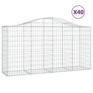 Kosze gabionowe, 40 szt, 200x50x100/120cm, galwanizowane żelazo