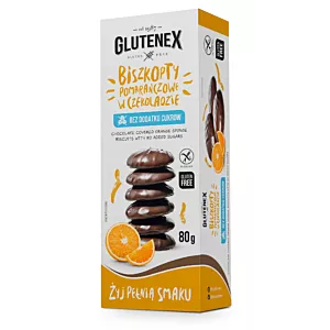 Glutenex Biszkopty pomarańczowe w czekoladzie, 80g