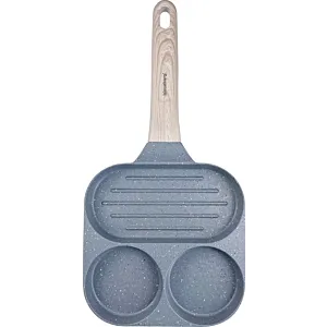 PATELNIA MARMURKOWA 3 W 1 DO JAJEK NALEŚNIKÓW PLACKÓW GRILL KLAUSBERG KB-7817 SZARA
