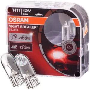 Mocne żarówki H11 OSRAM Night Breaker Silver + W5W