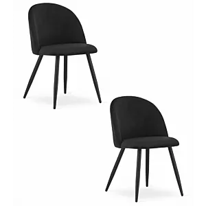 Krzesło BELLO - aksamit czarne / nogi czarne x 2