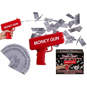 CASH GUN - Pistolet Strzelający Pieniędzmi + Banknoty