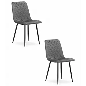 Krzesło TURIN - ciemny szary aksamit x 2