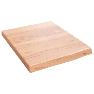 Półka, brązowa, 40x50x(2-4) cm, lakierowane lite drewno dębowe
