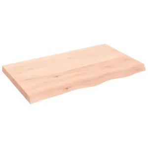 Półka, 100x60x(2-6) cm, surowe lite drewno dębowe