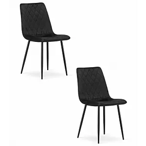 Krzesło TURIN - czarny aksamit x 2