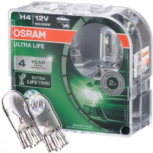Żarówki H4 OSRAM Ultra Life Long Life + W5W