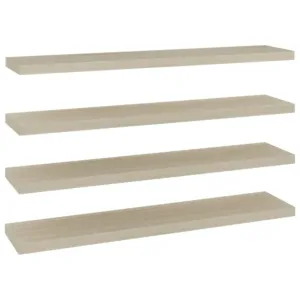 Półki ścienne, 4 szt., kolor dębowy, 120x23,5x3,8 cm, MDF