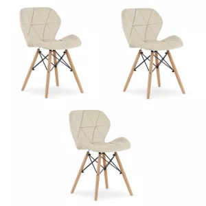 Krzesło LAGO Aksamit - beż x 3