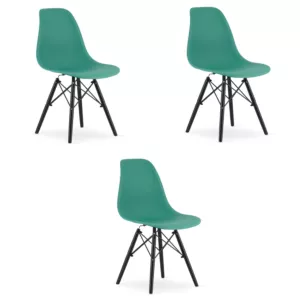 Krzesło OSAKA zielone / nogi czarne x 3