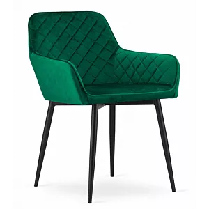 Krzesło NOLA - aksamit zielony / nogi czarne x 1