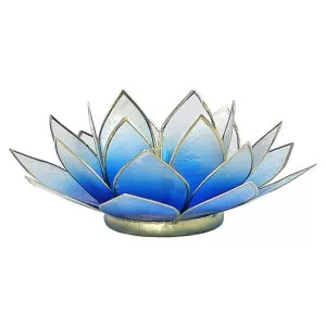 Świecznik tealight podgrzewacz kwiat lotosu jasnoniebieski 13,5cm